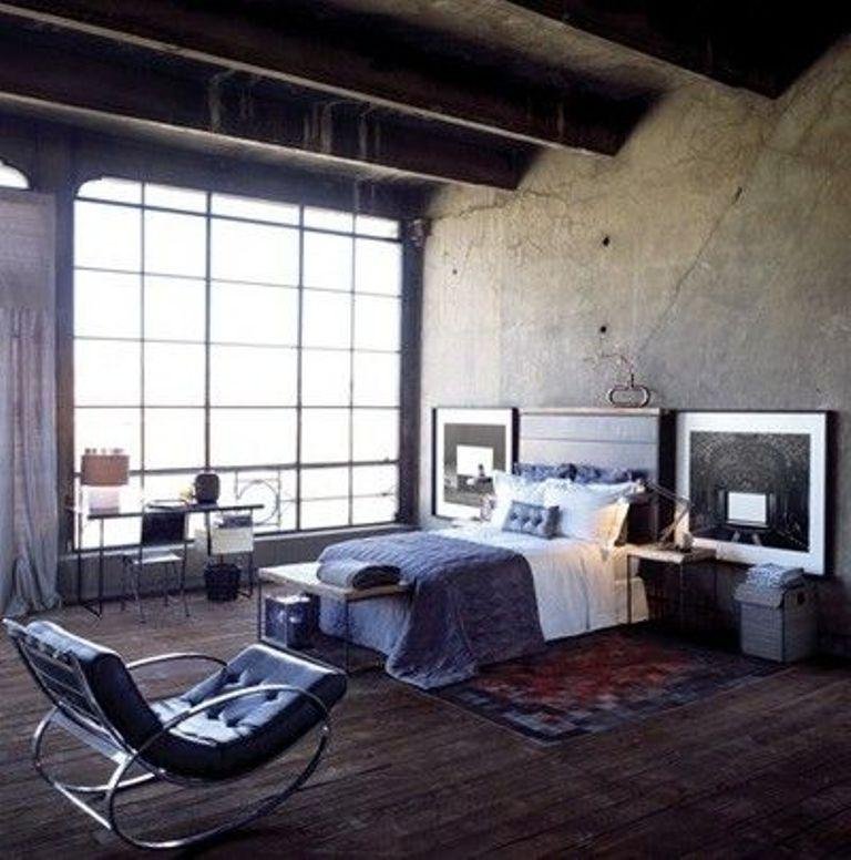 Dark Industrial Bedroom Home Decor